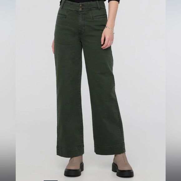 Du/er wide leg high waist crop pants - Picture 1 of 8